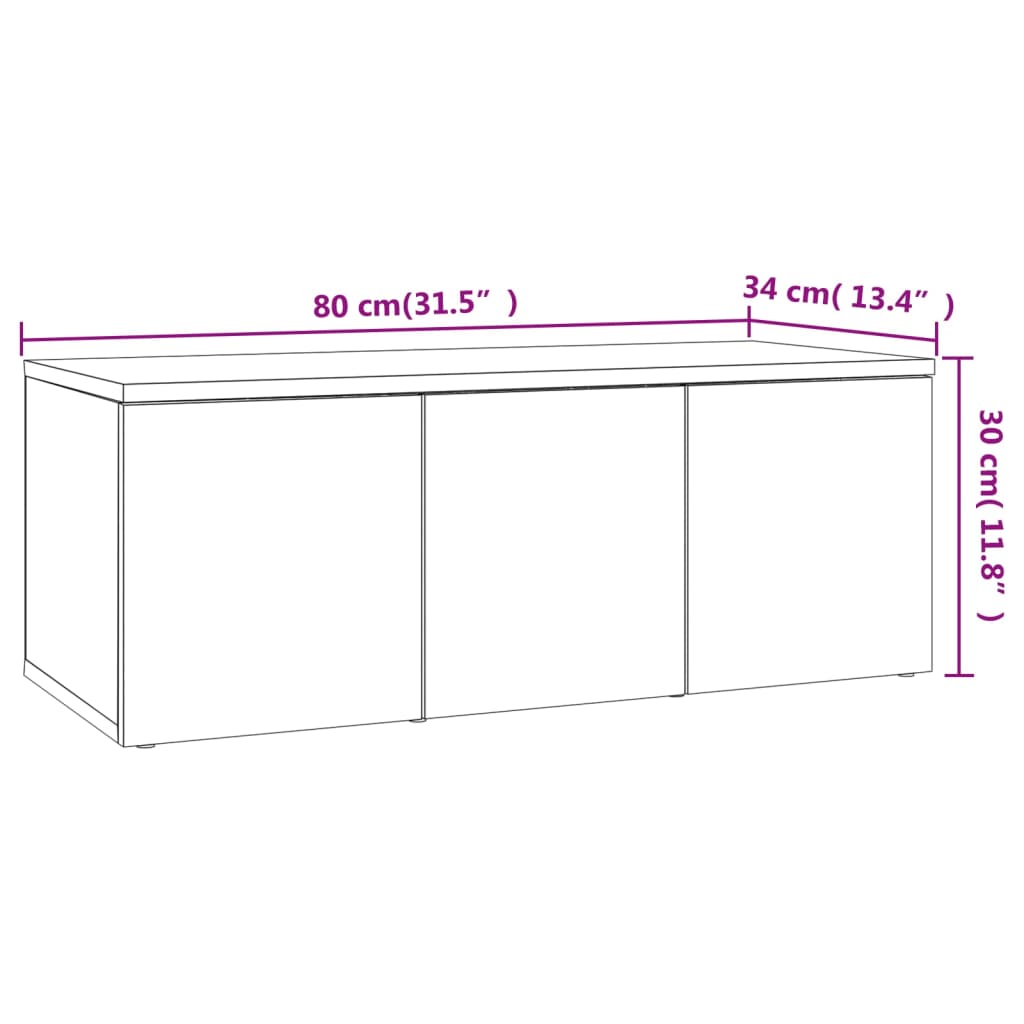 TV ormarić boja dimljenog hrasta 80x34x30 cm konstruirano drvo