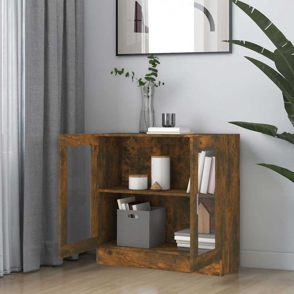 Vitrina boja dimljenog hrasta 82,5x30,5x80 cm konstruirano drvo