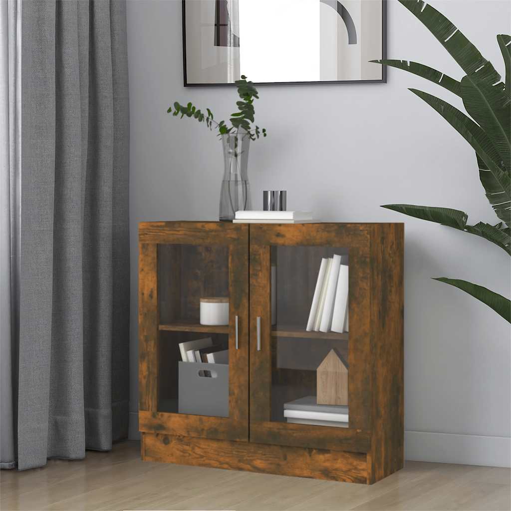 Vitrina boja dimljenog hrasta 82,5x30,5x80 cm konstruirano drvo
