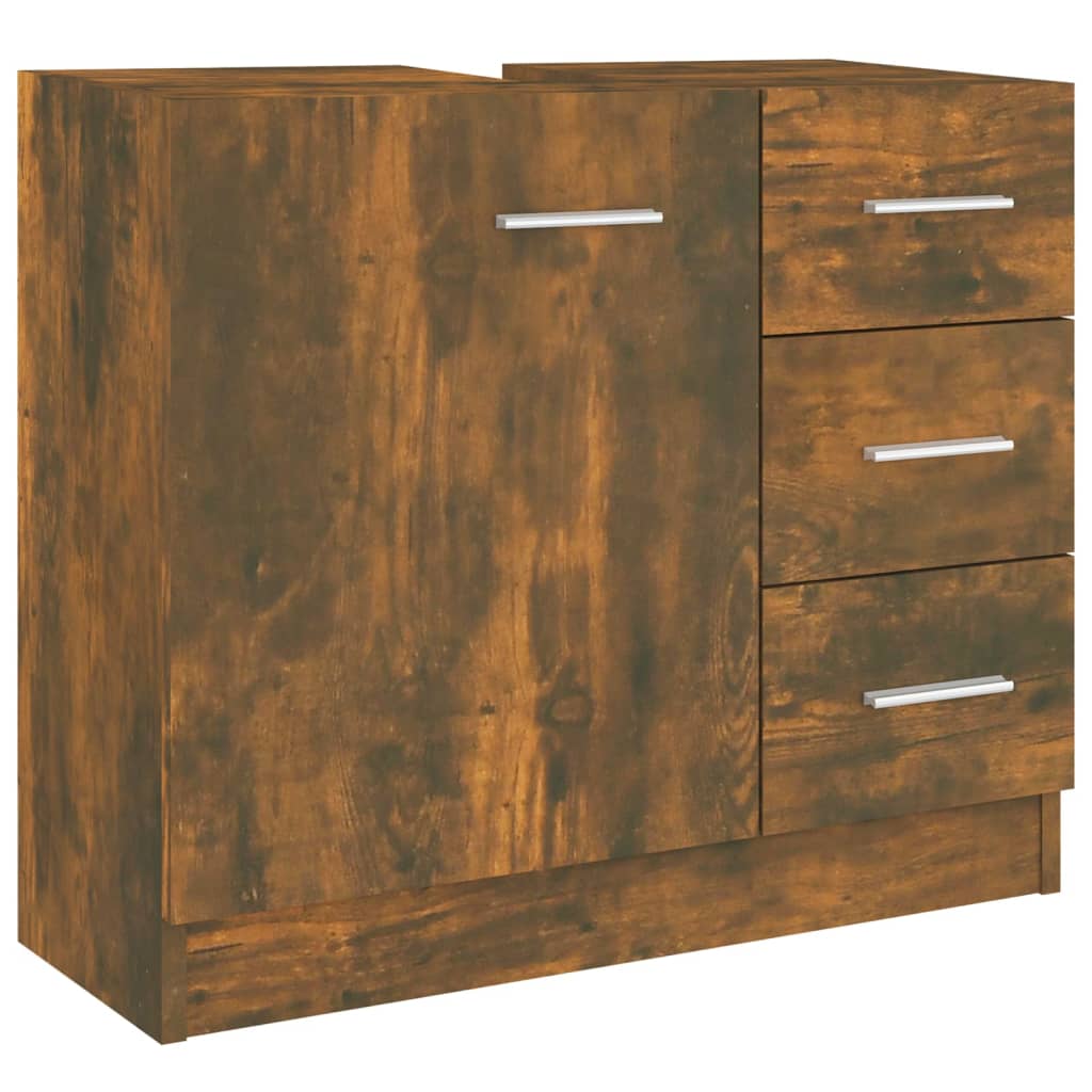 Ormarić za umivaonik boja dimljenog hrasta 63x30x54 cm drveni