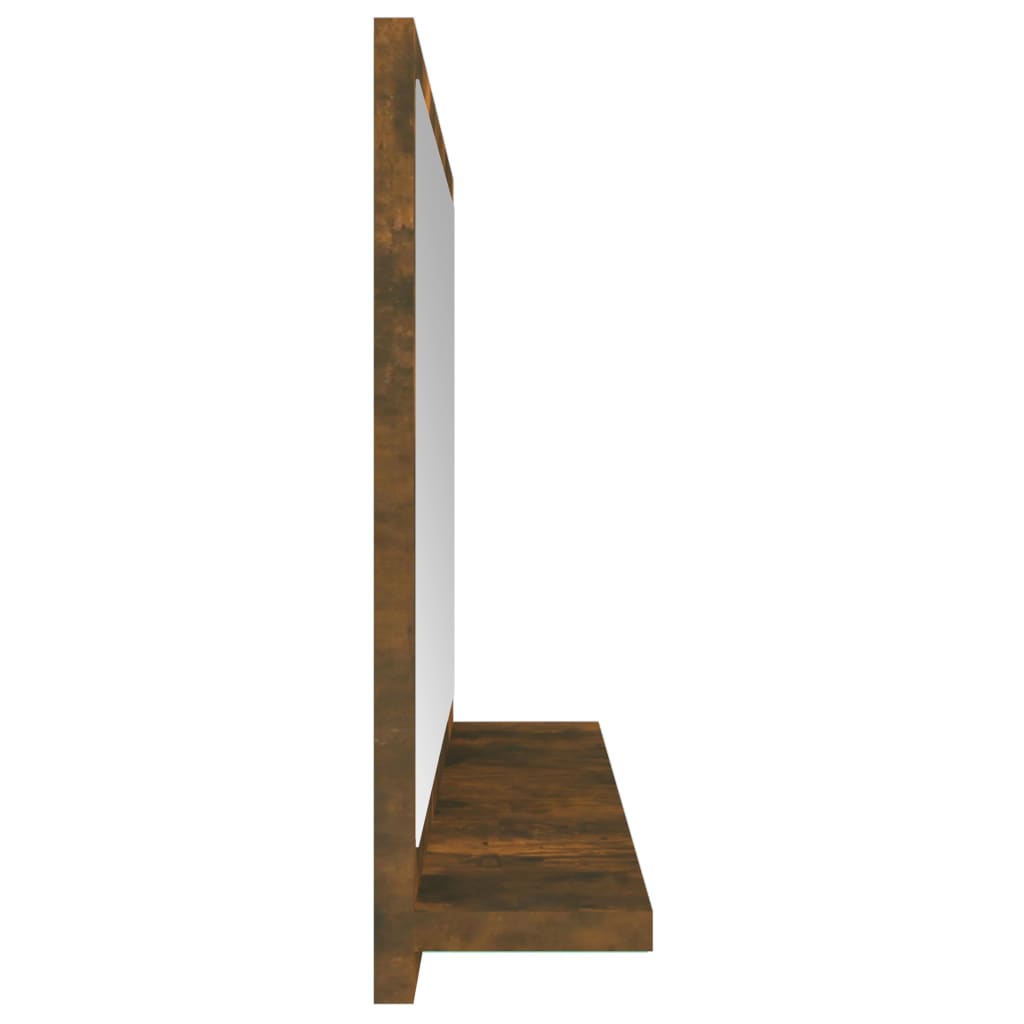 Kupaonsko ogledalo boja dimljenog hrasta 40x10,5x37 cm drveno