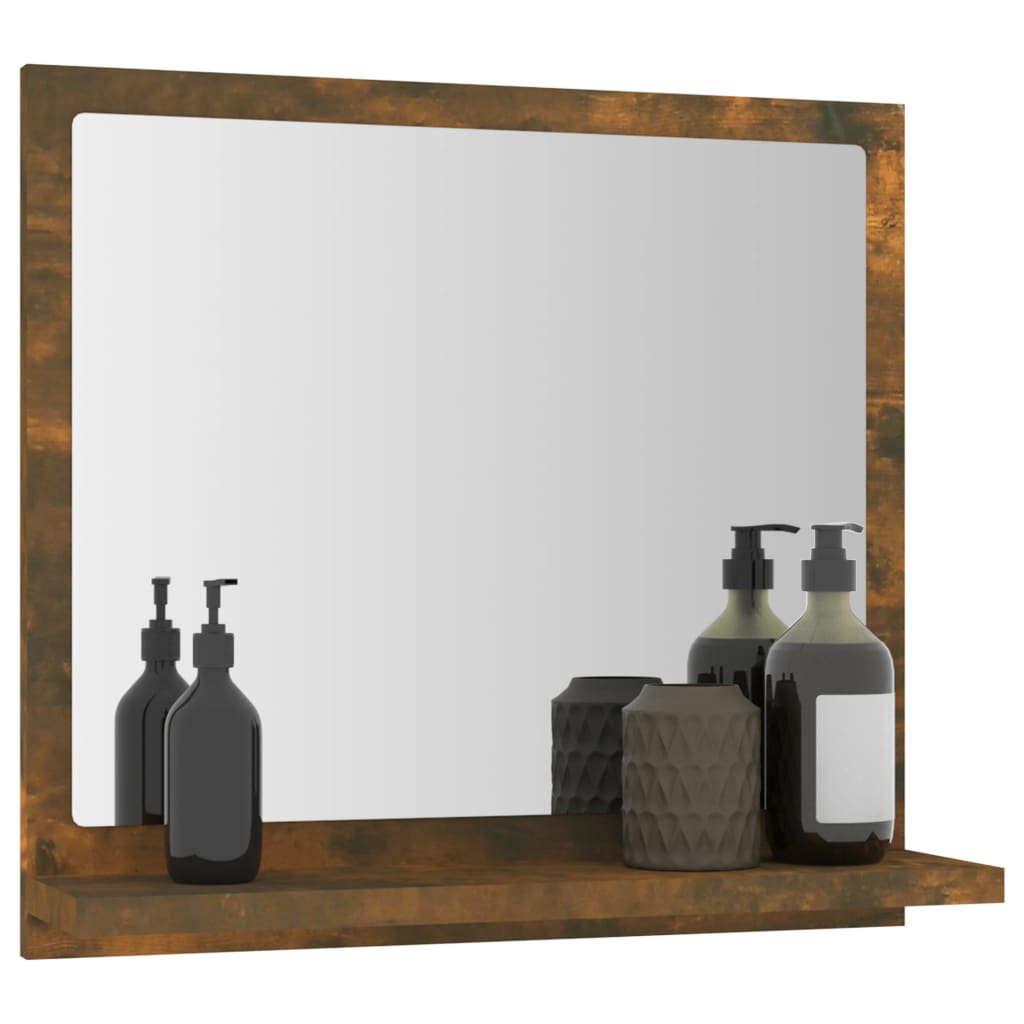 Kupaonsko ogledalo boja dimljenog hrasta 40x10,5x37 cm drveno