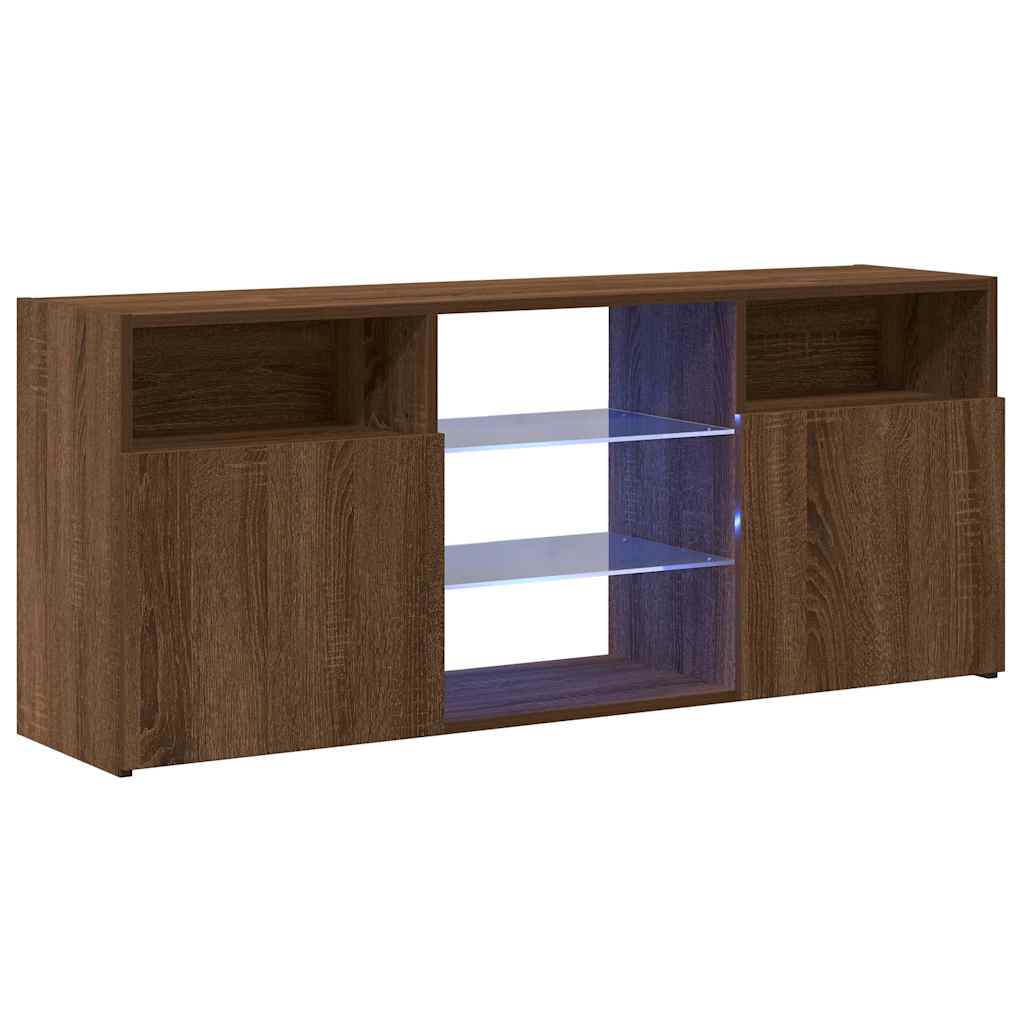 TV ormarić s LED svjetlima boja smeđeg hrasta 120 x 30 x 50 cm
