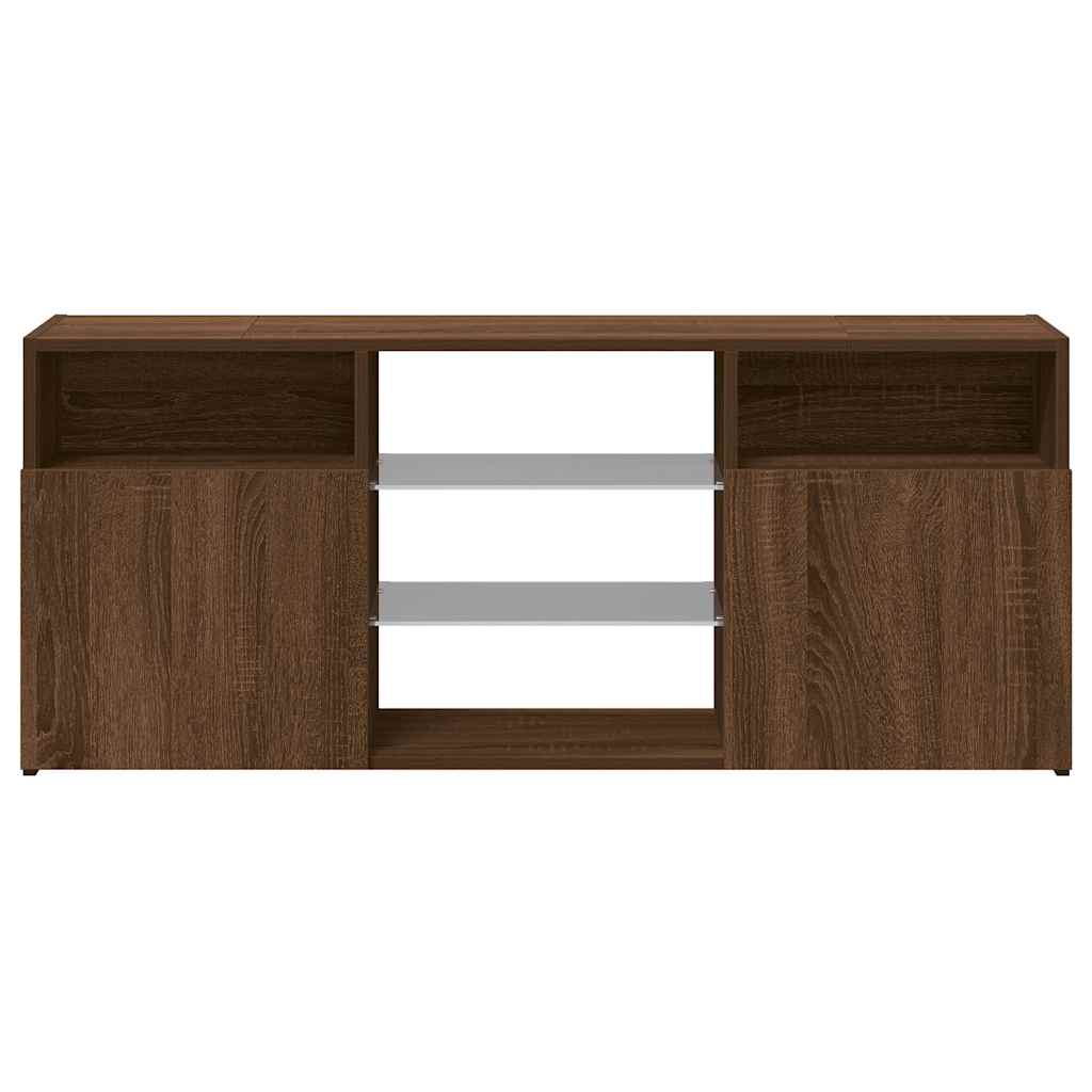 TV ormarić s LED svjetlima boja smeđeg hrasta 120 x 30 x 50 cm