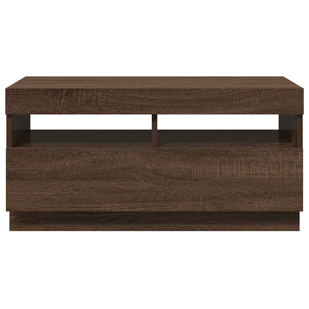 TV ormarić s LED svjetlima boja smeđeg hrasta 80 x 35 x 40 cm