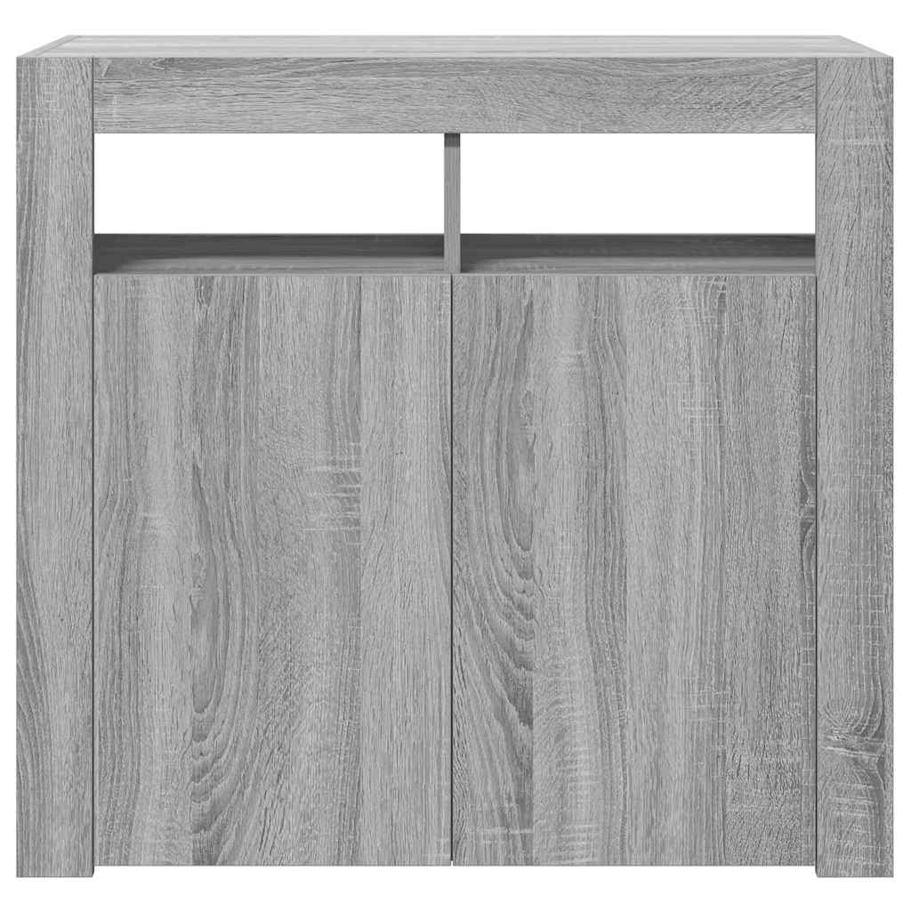 Komoda s LED svjetlima boja sivog hrasta sonome 80 x 35 x 75 cm