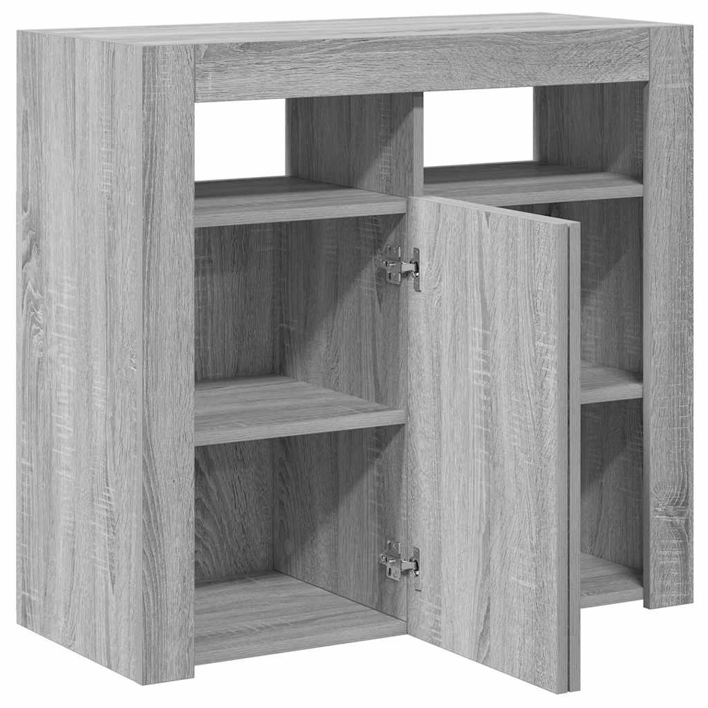 Komoda s LED svjetlima boja sivog hrasta sonome 80 x 35 x 75 cm