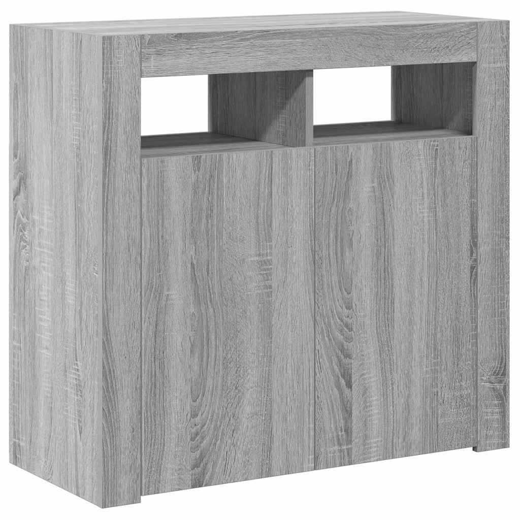 Komoda s LED svjetlima boja sivog hrasta sonome 80 x 35 x 75 cm