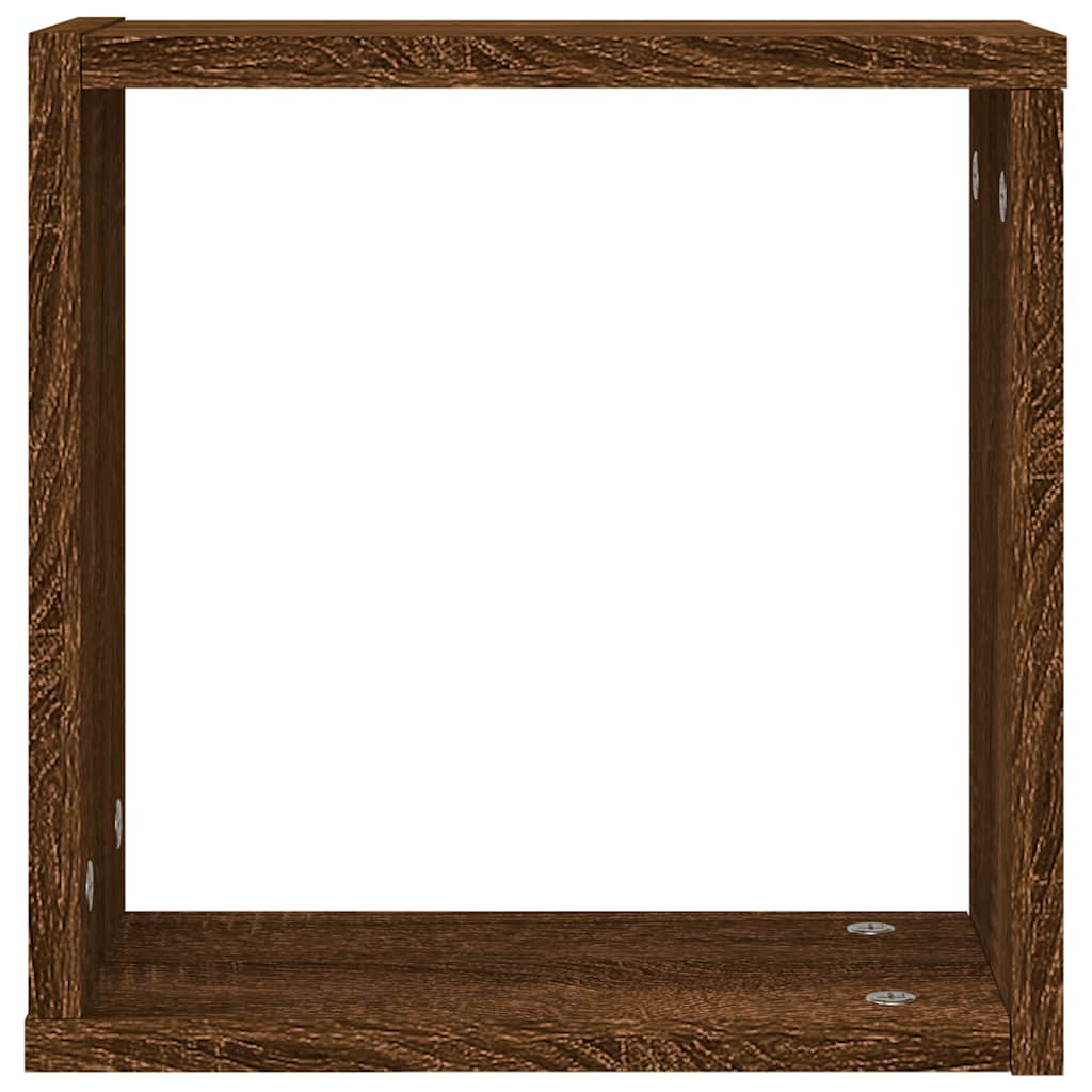 Zidne kockaste police 4 kom smeđi hrast 30x15x30 cm