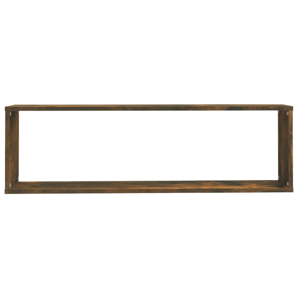 Kockaste zidne police 2 kom boja hrasta 100 x 15 x 30 cm drvene