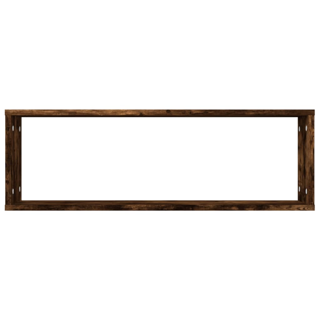 Kockaste zidne police 2 kom boja hrasta 80x15x26,5 cm drvene