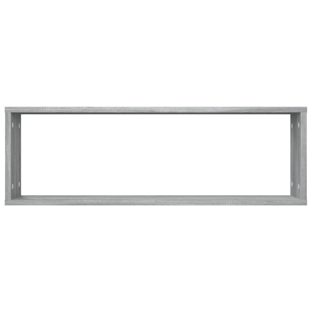 Kockaste zidne police 2 kom boja hrasta 80x15x26,5 cm drvene