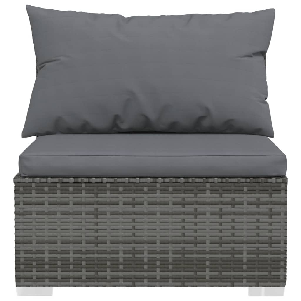 4-dijelna vrtna garnitura od poliratana s jastucima siva