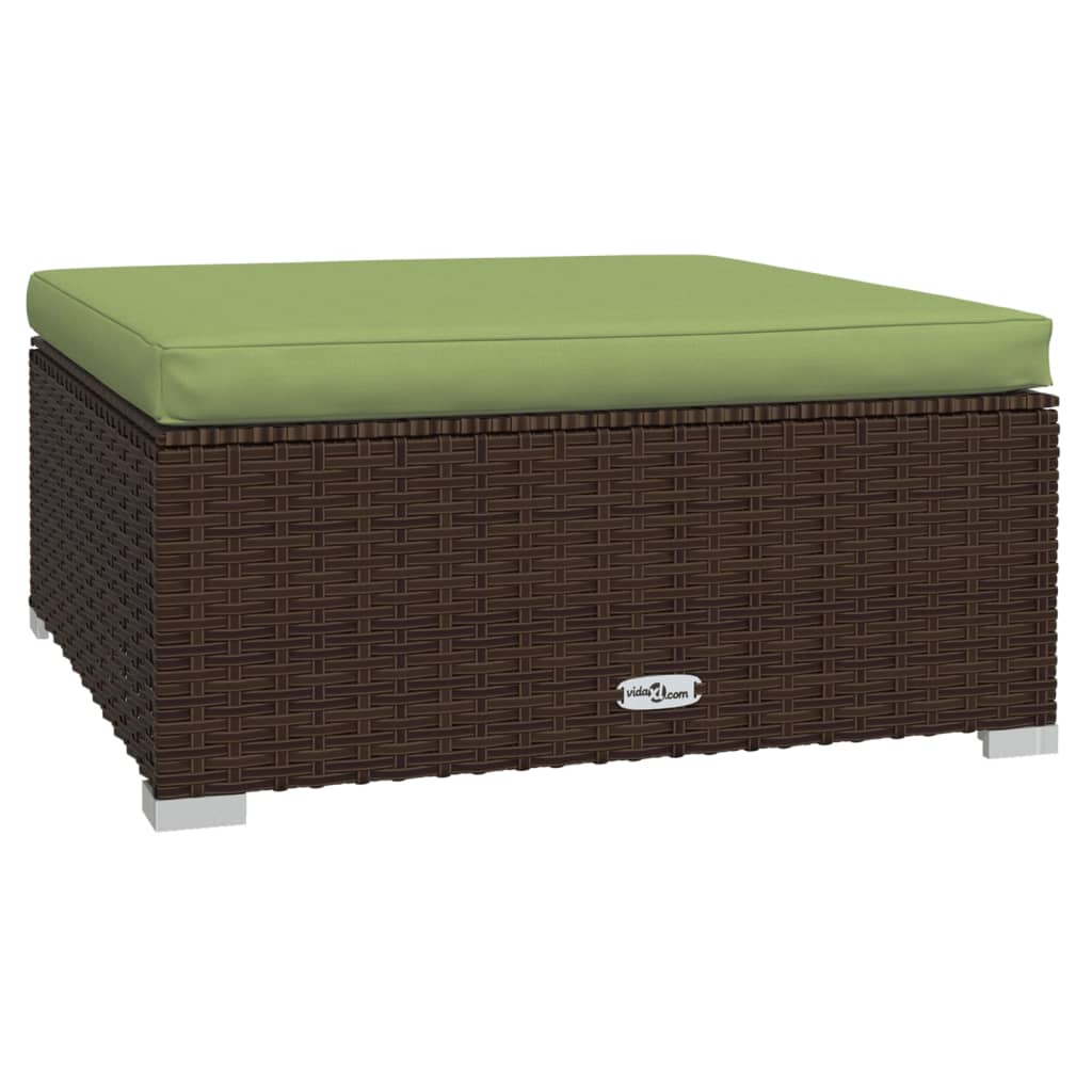 6-dijelna vrtna garnitura od poliratana s jastucima smeđa