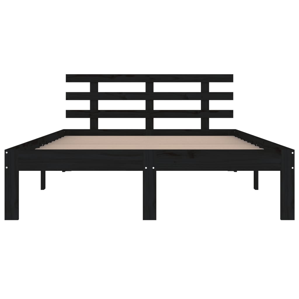 Okvir za krevet od masivnog drva crni 200 x 200 cm