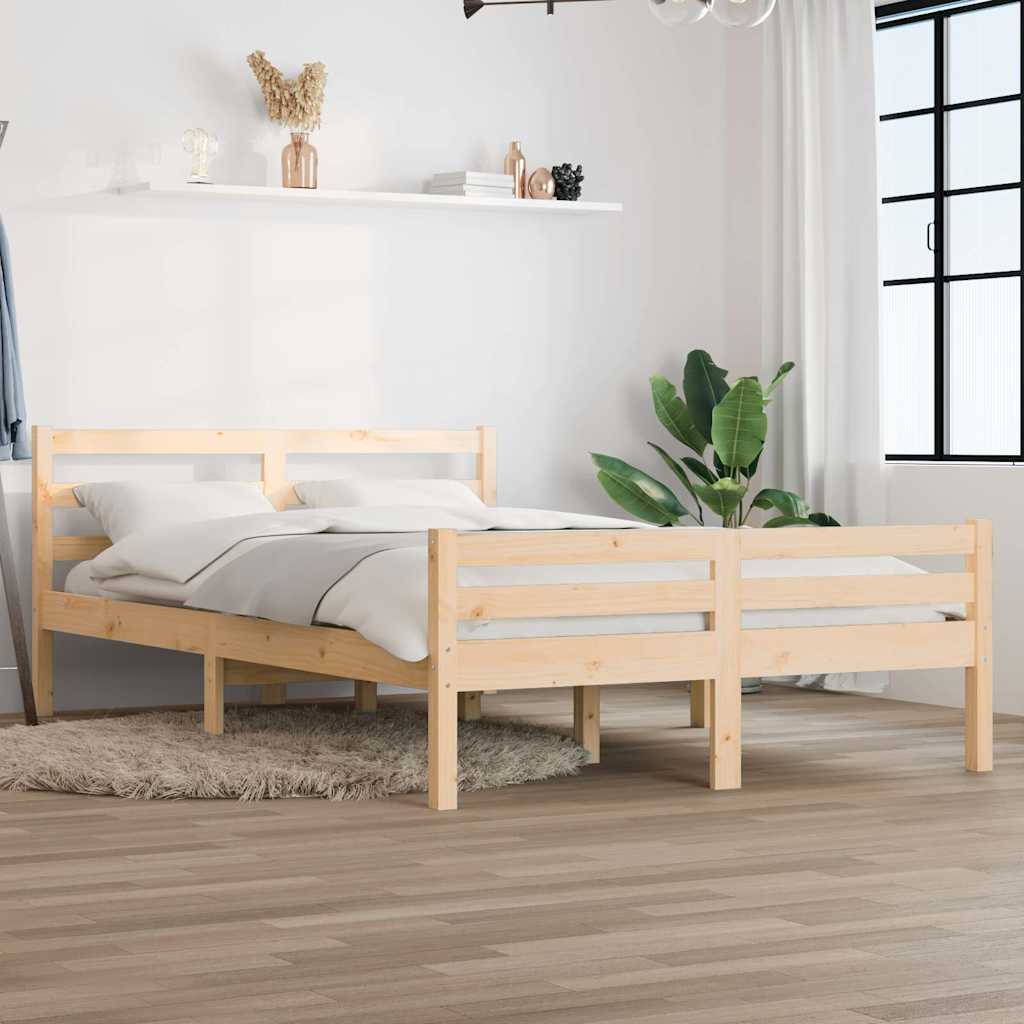 Okvir za krevet od masivnog drva 135 x 190 cm bračni