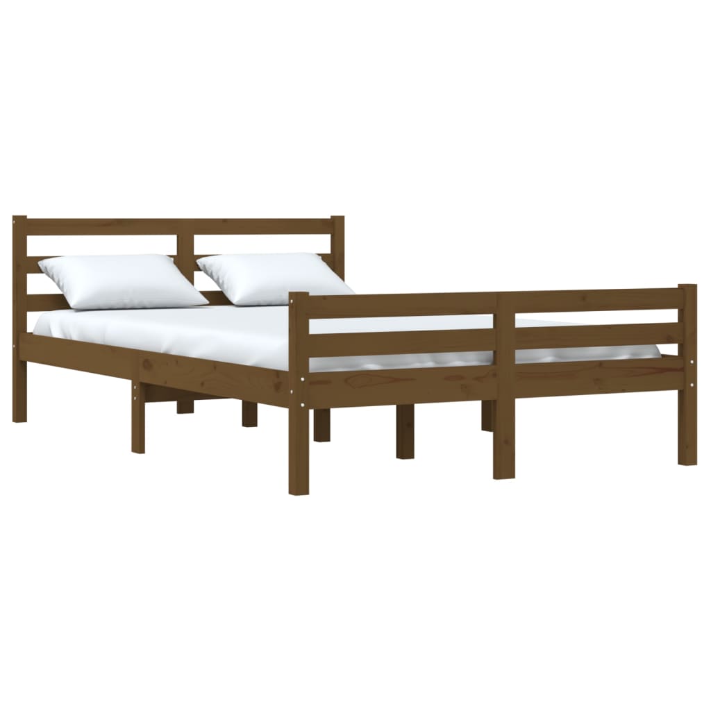 Okvir za krevet masivno drvo boja meda 135 x 190 cm bračni