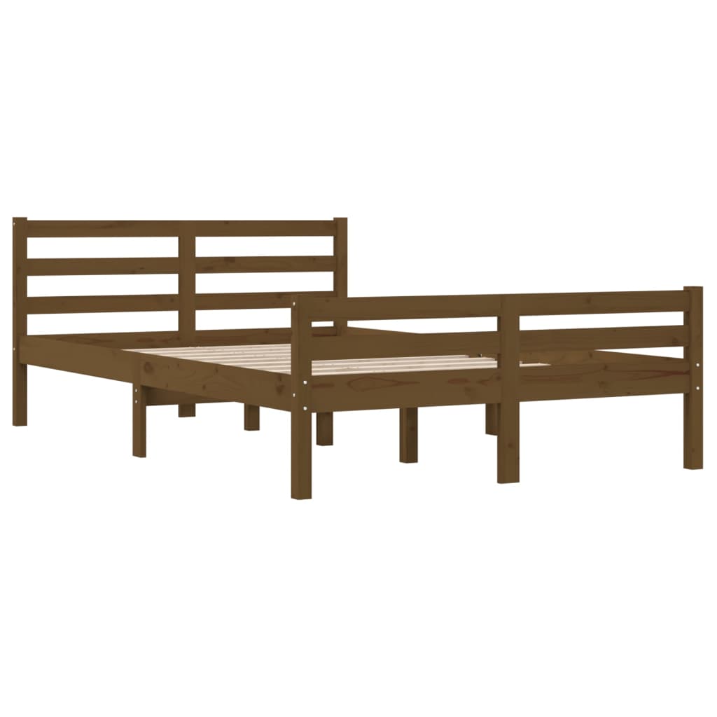 Okvir za krevet masivno drvo boja meda 135 x 190 cm bračni