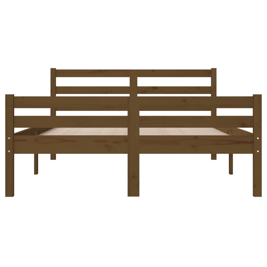 Okvir za krevet masivno drvo boja meda 135 x 190 cm bračni