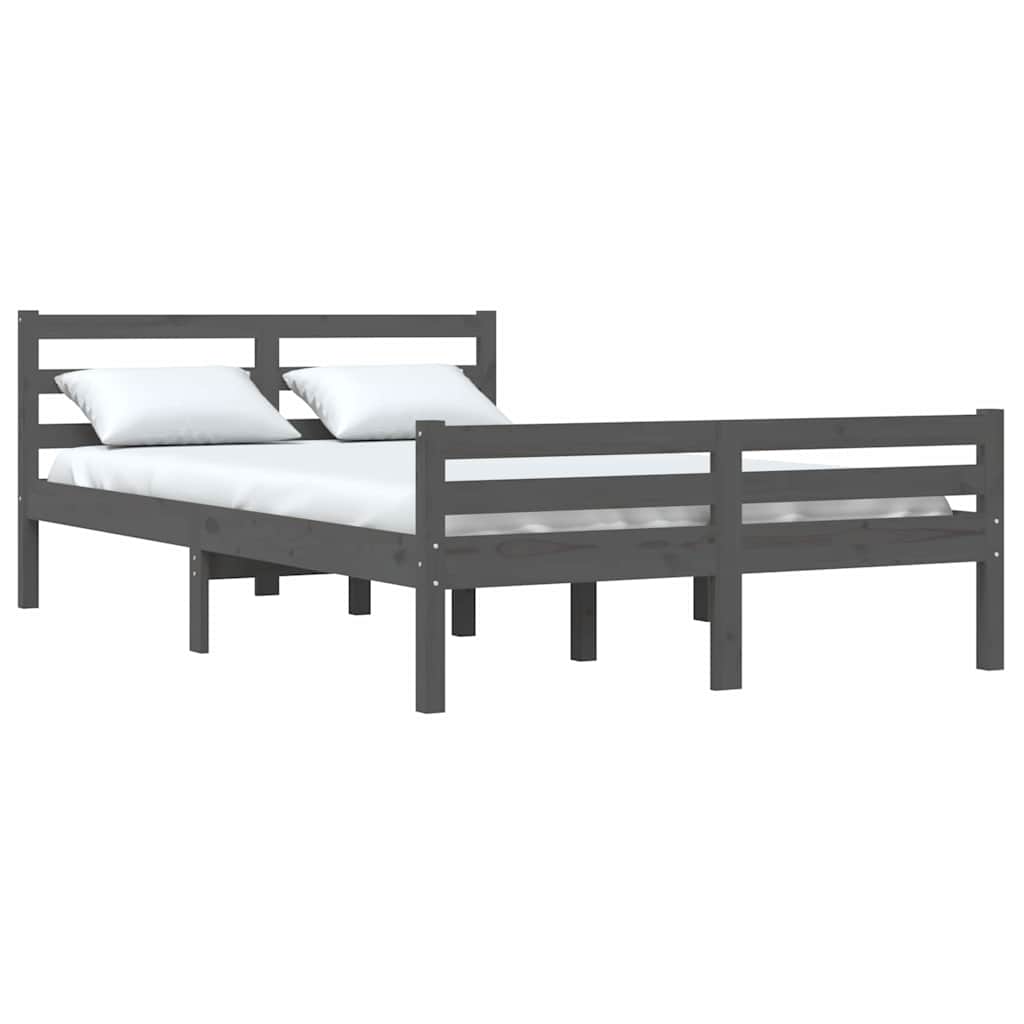 Okvir za krevet od masivnog drva sivi 120 x 200 cm