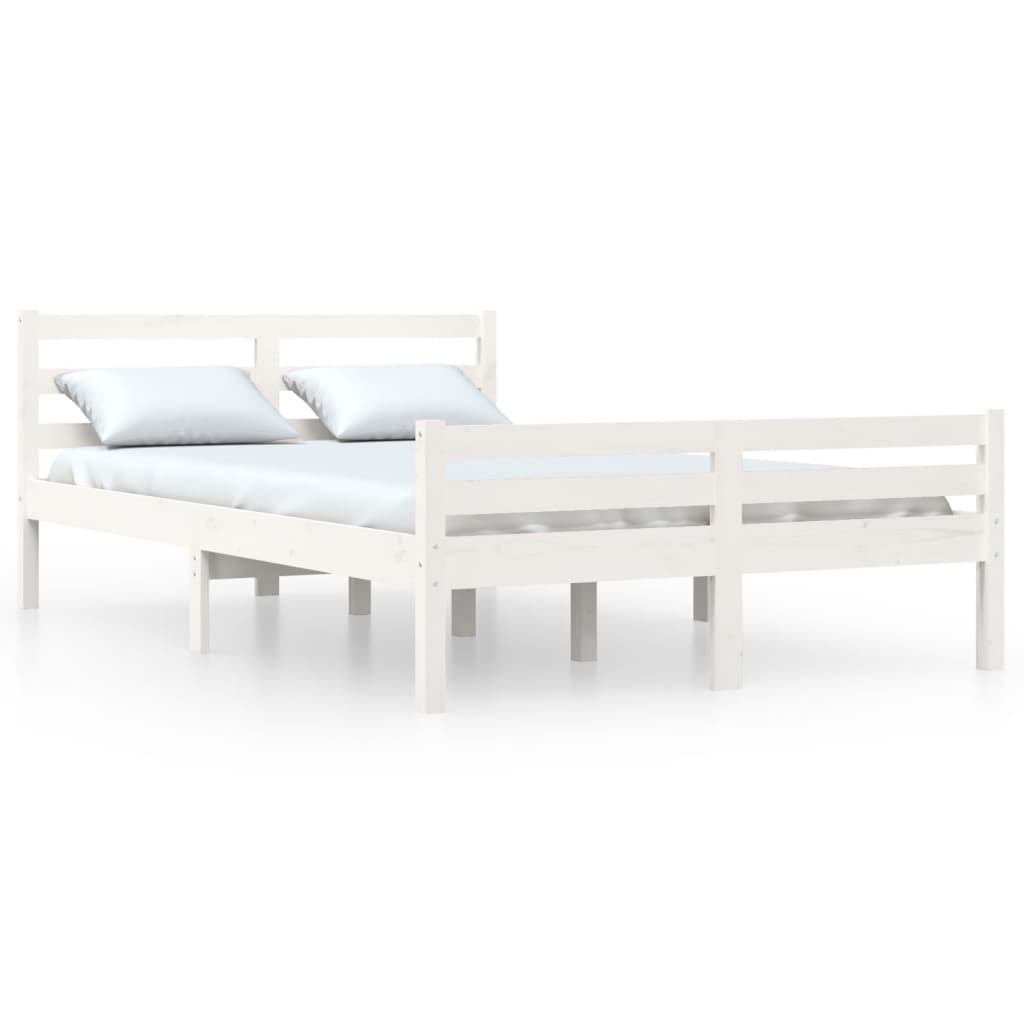 Okvir za krevet od masivne borovine bijeli 150 x 200 cm king