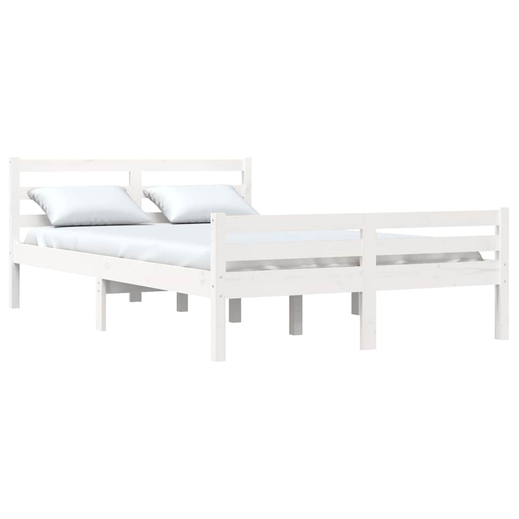 Okvir za krevet od masivne borovine bijeli 150 x 200 cm king
