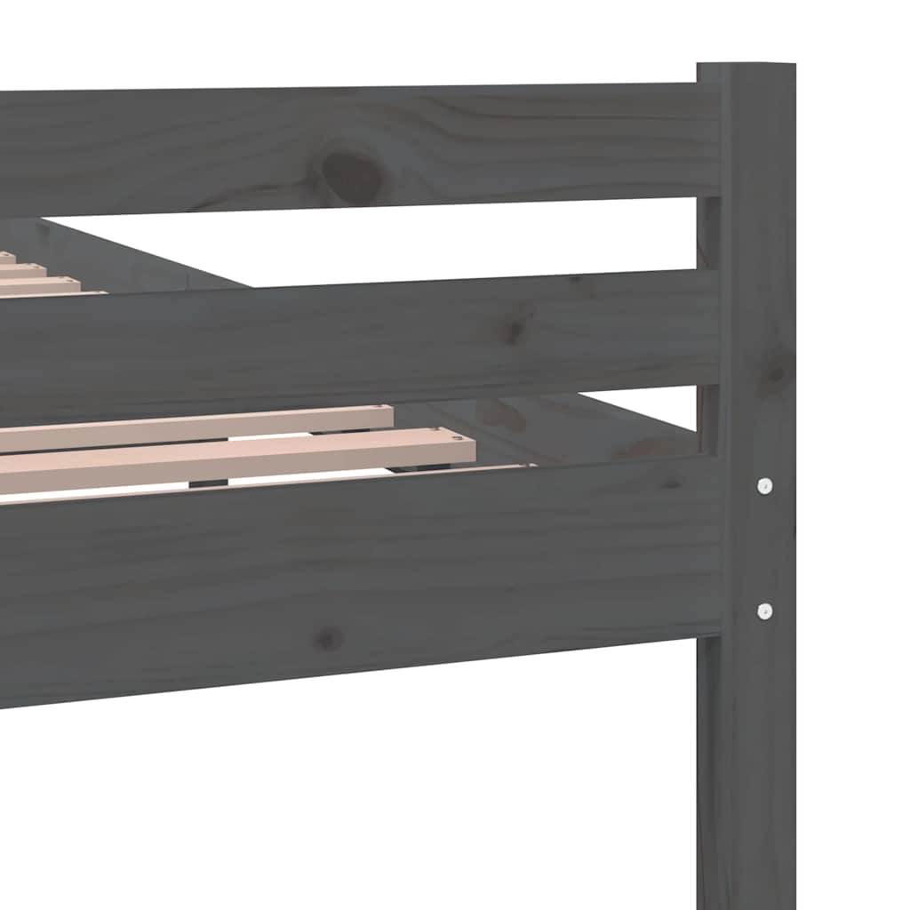 Okvir za krevet od masivnog drva sivi 150 x 200 cm veliki