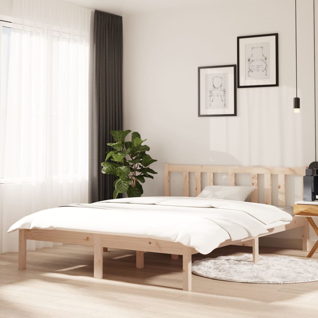 Okvir za krevet od masivnog drva 135 x 190 cm bračni