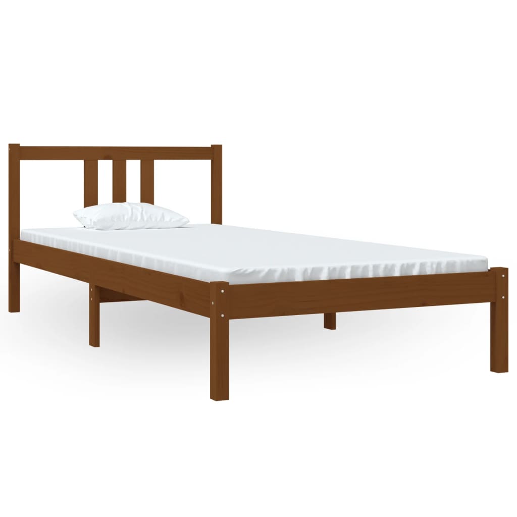 Okvir za krevet od masivnog drva smeđa boja meda 90 x 200 cm