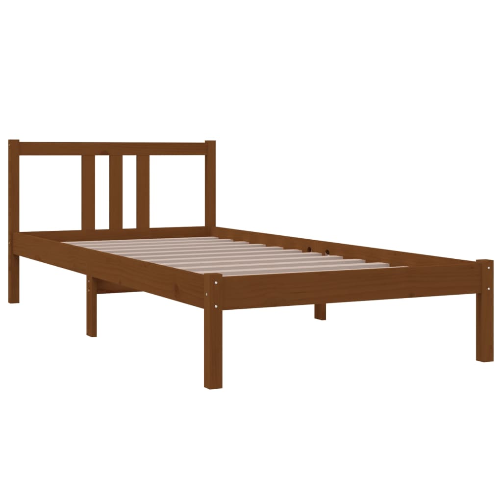 Okvir za krevet od masivnog drva smeđa boja meda 90 x 200 cm