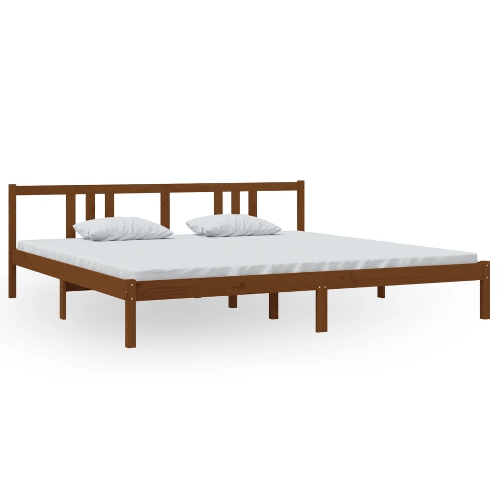 Okvir za krevet od masivnog drva smeđa boja meda 200 x 200 cm