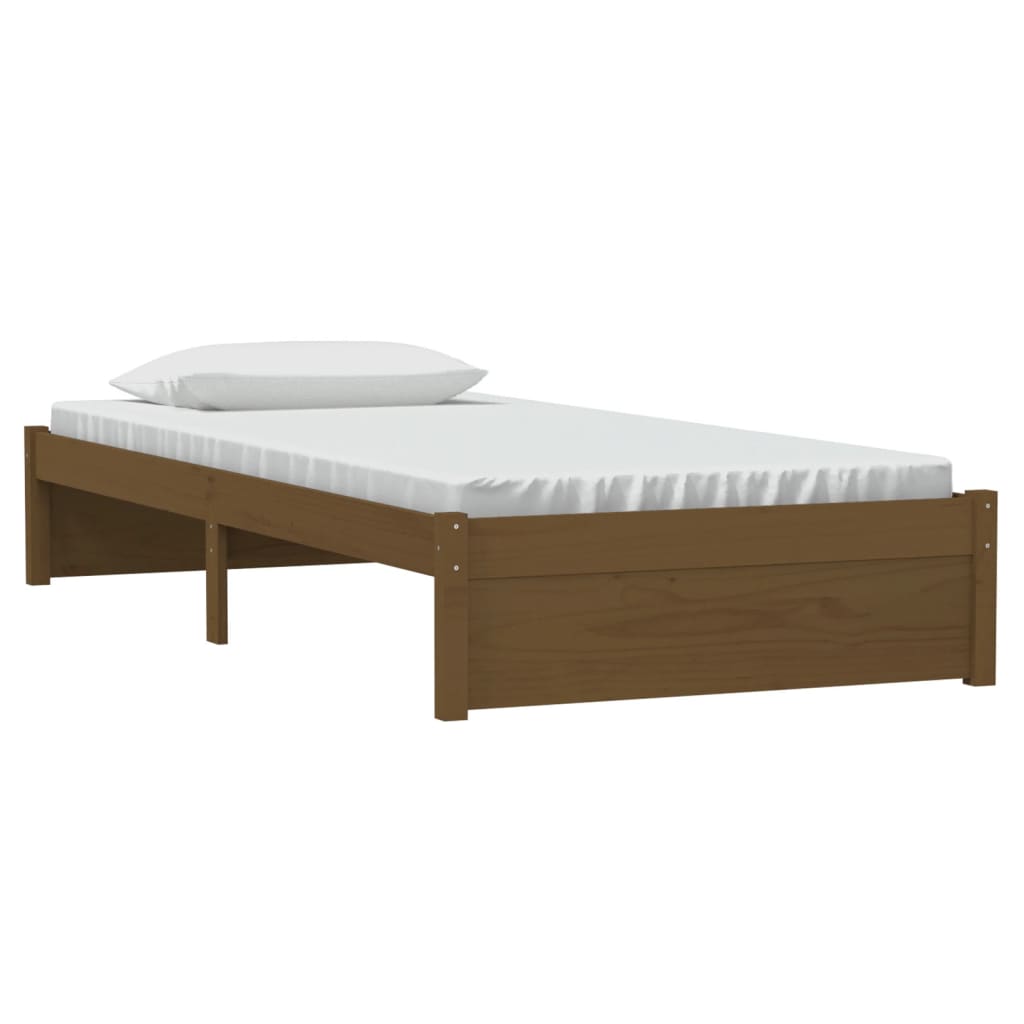 Okvir za krevet boja meda od masivnog drva 90 x 190 cm mali