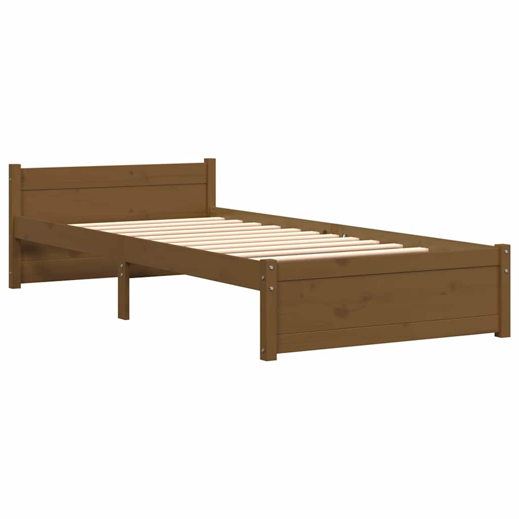 Okvir za krevet od masivnog drva boja meda 75x190 cm mali