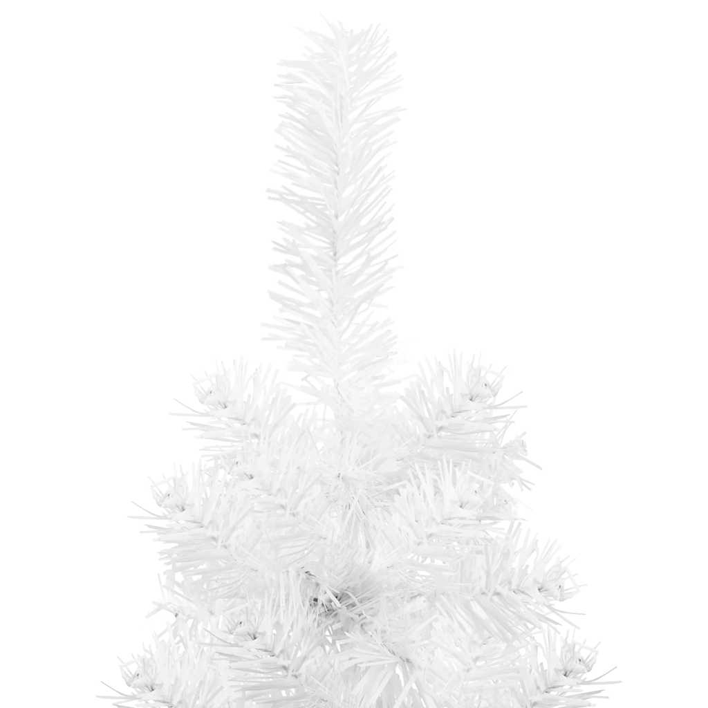 Tanka umjetna polovica božićnog drvca sa stalkom bijela 120 cm