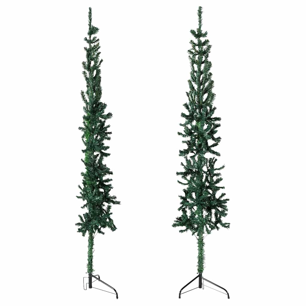 Tanka umjetna polovica božićnog drvca sa stalkom zelena 120 cm