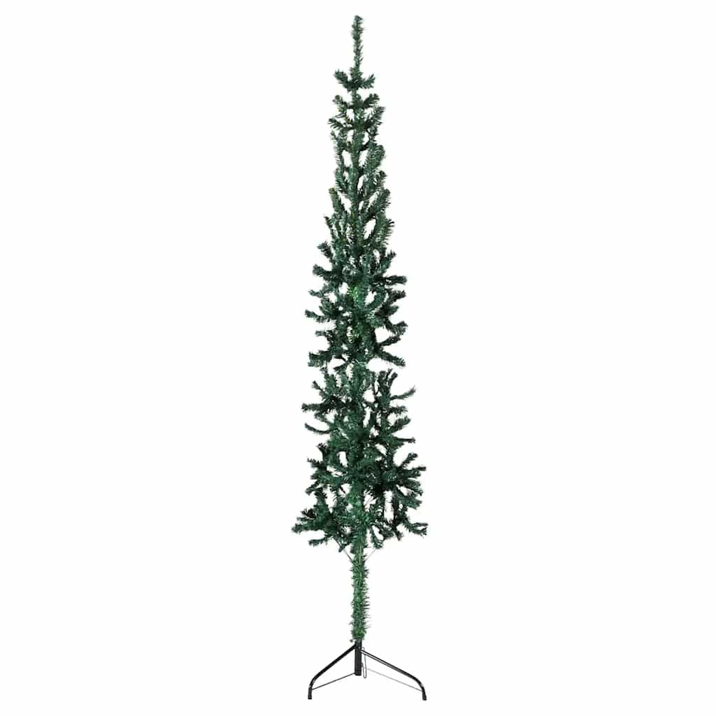 Tanka umjetna polovica božićnog drvca sa stalkom zelena 240 cm