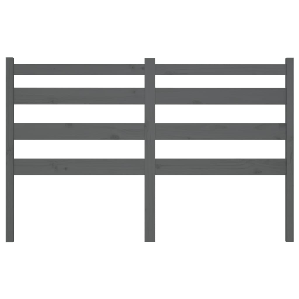 Uzglavlje za krevet sivo 126 x 4 x 100 cm od masivne borovine