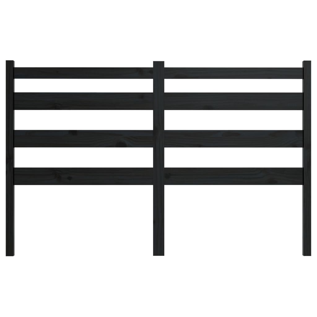 Uzglavlje za krevet crno 126 x 4 x 100 cm od masivne borovine