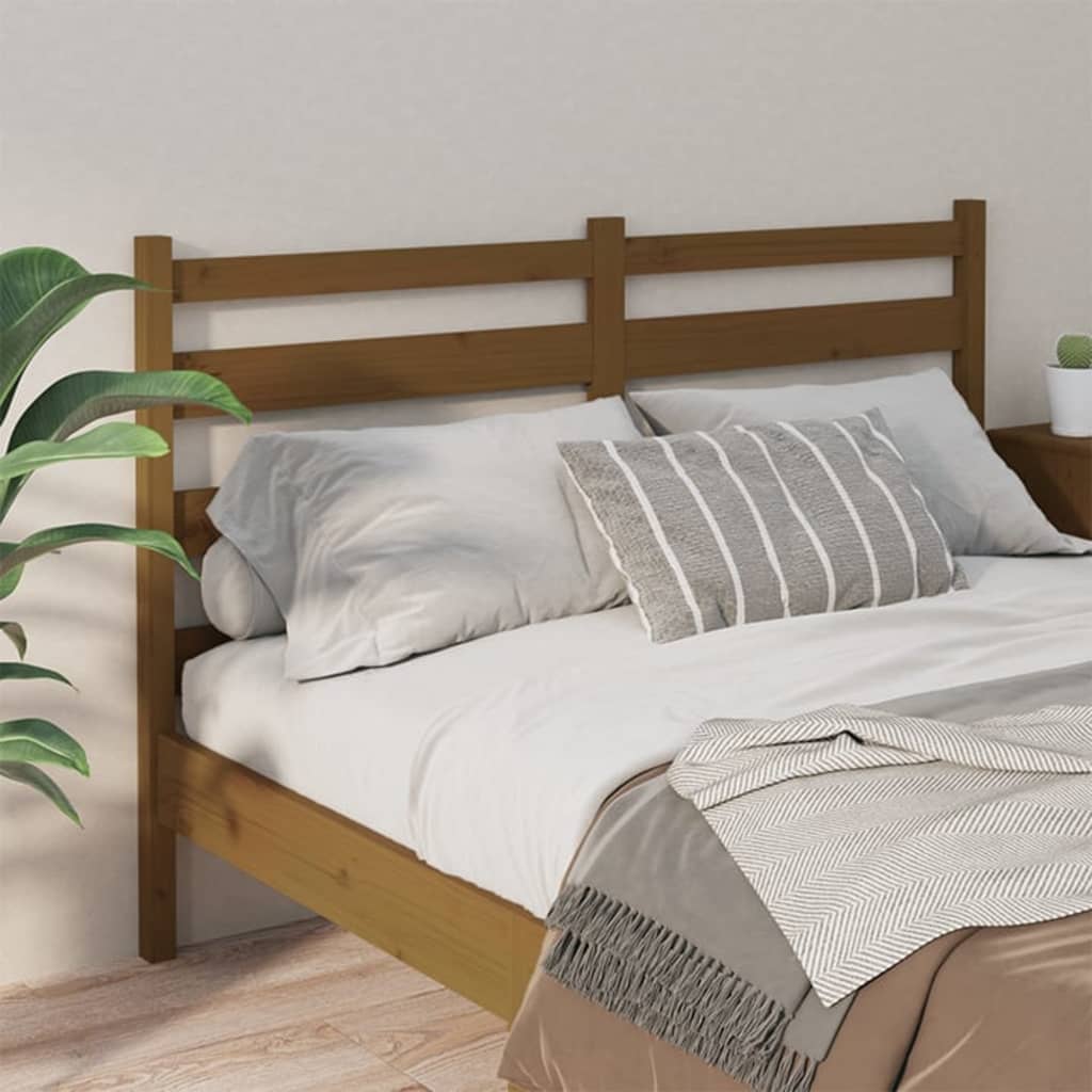 Uzglavlje za krevet boja meda 141 x 4 x 100 cm masivna borovina