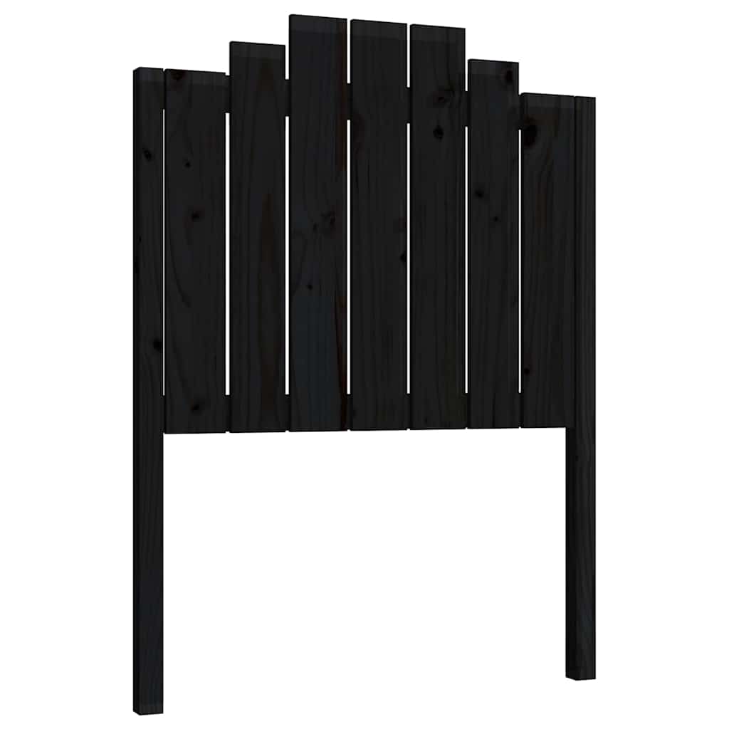 Uzglavlje za krevet crno 81 x 4 x 110 cm od masivne borovine