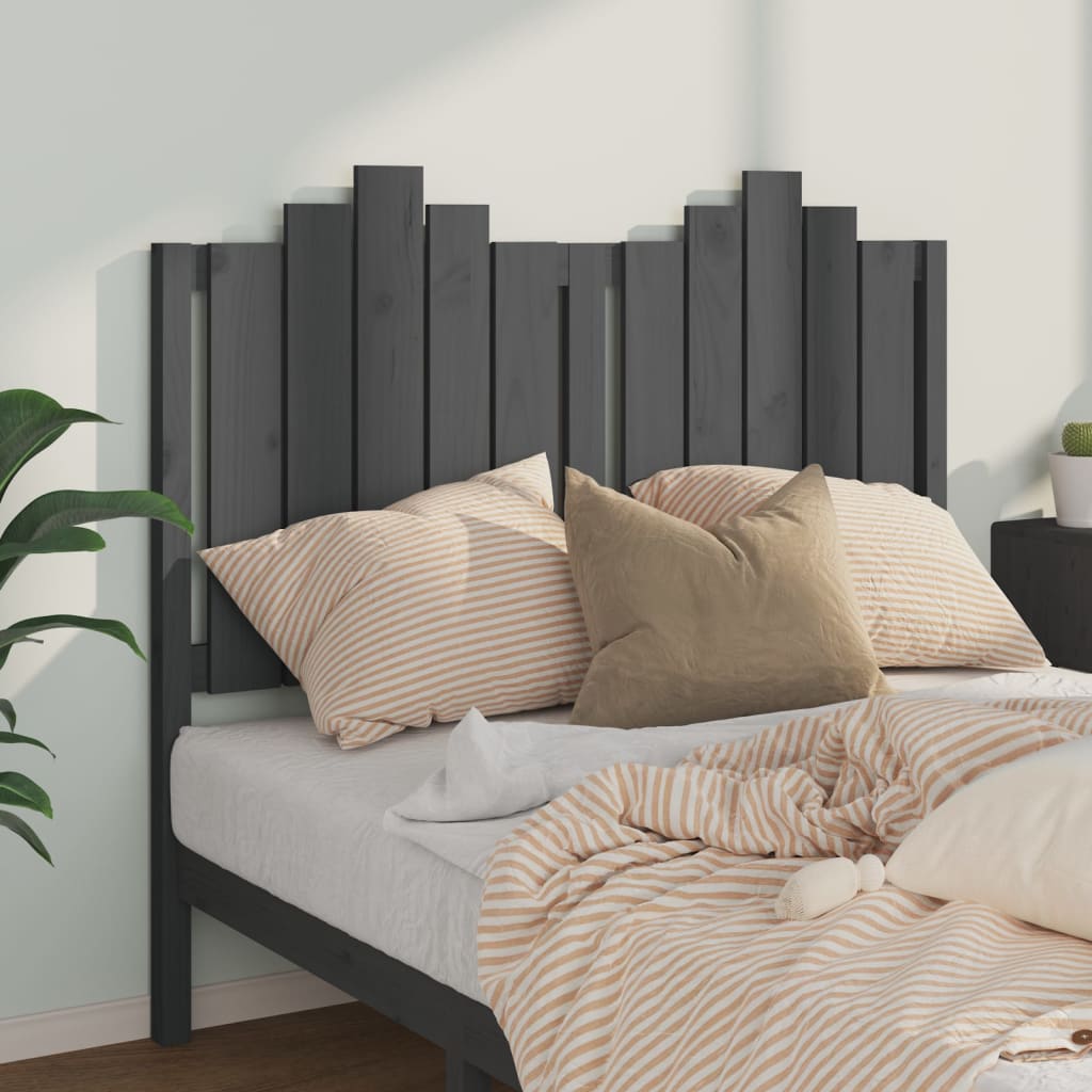 Uzglavlje za krevet sivo 126 x 4 x 110 cm od masivne borovine