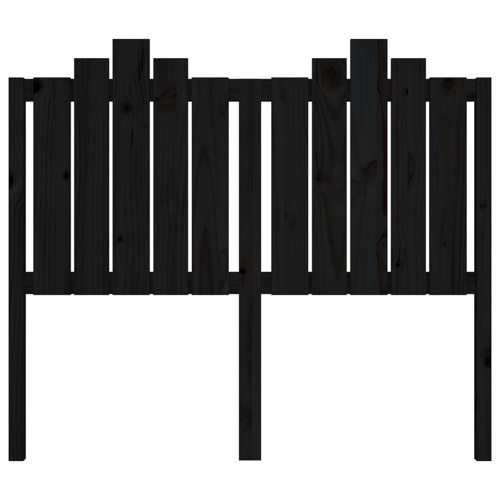 Uzglavlje za krevet crno 126 x 4 x 110 cm od masivne borovine