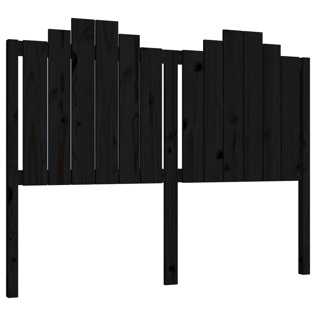 Uzglavlje za krevet crno 146 x 4 x 110 cm od masivne borovine