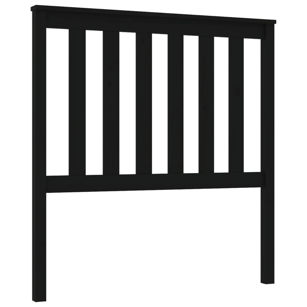 Uzglavlje za krevet crno 96 x 6 x 101 cm od masivne borovine