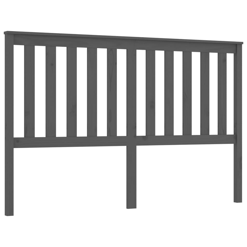 Uzglavlje za krevet sivo 166 x 6 x 101 cm od masivne borovine