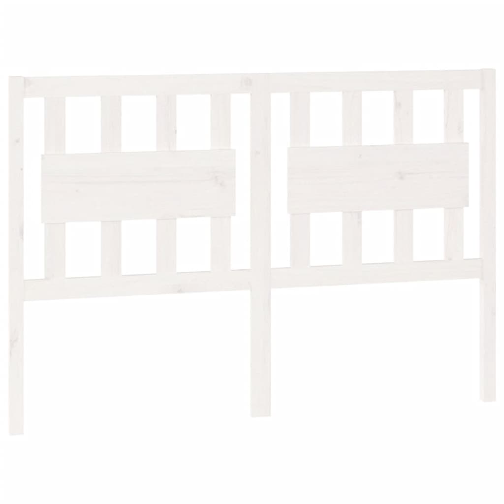 Uzglavlje za krevet bijelo 145,5x4x100 cm od masivne borovine