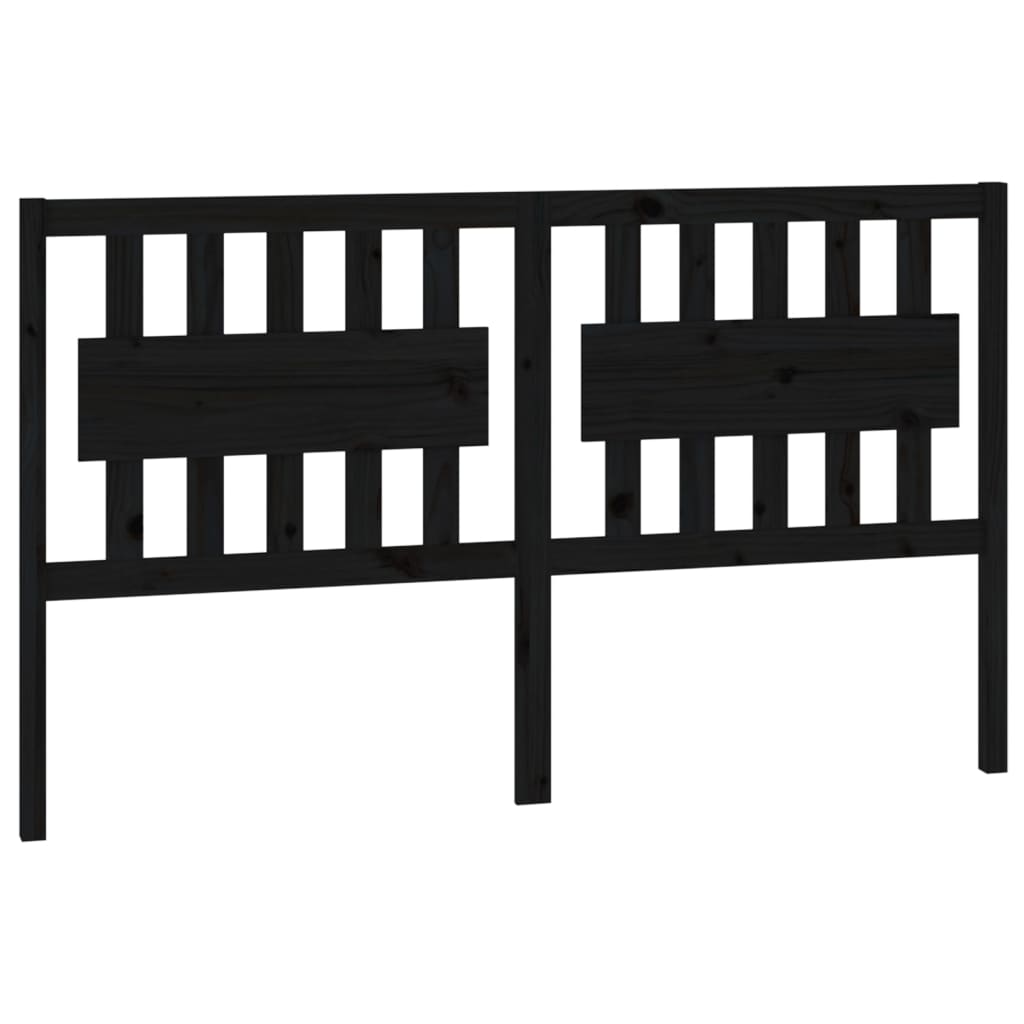 Uzglavlje za krevet crno 155,5 x 4 x 100 cm od masivne borovine