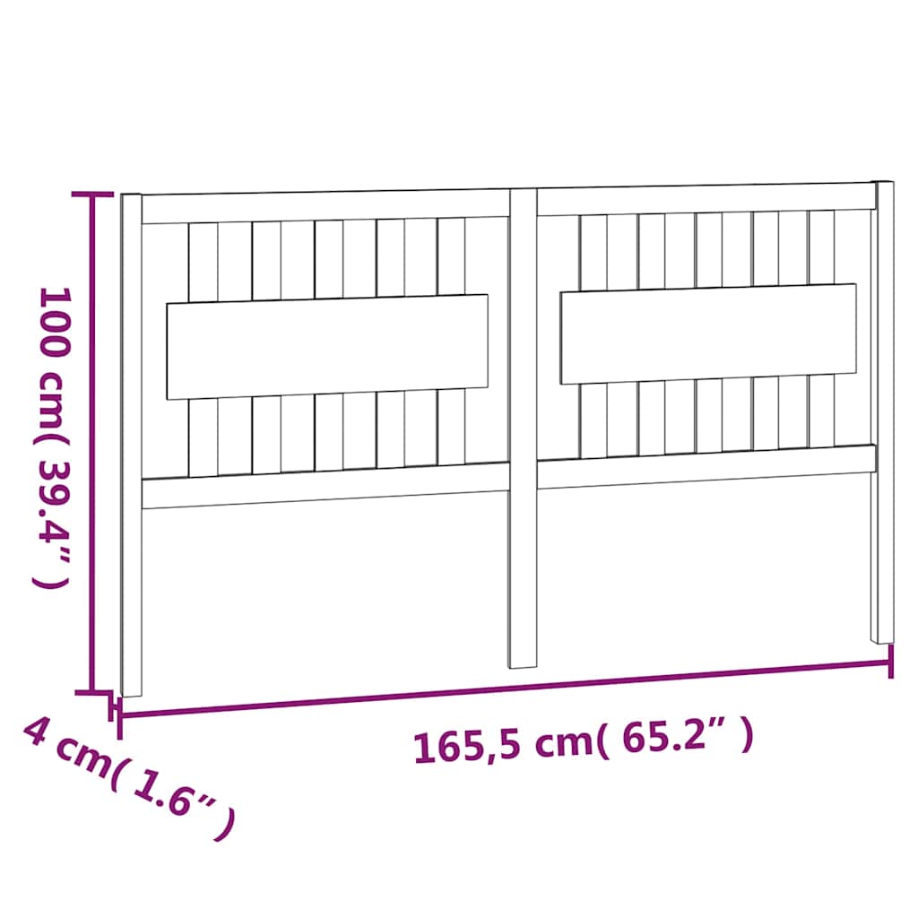 Uzglavlje za krevet 165,5 x 4 x 100 cm od masivne borovine