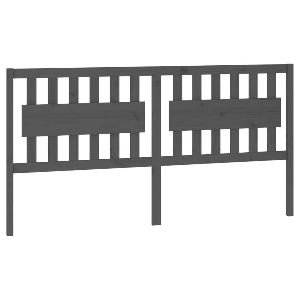 Uzglavlje za krevet sivo 185,5 x 4 x 100 cm od masivne borovine