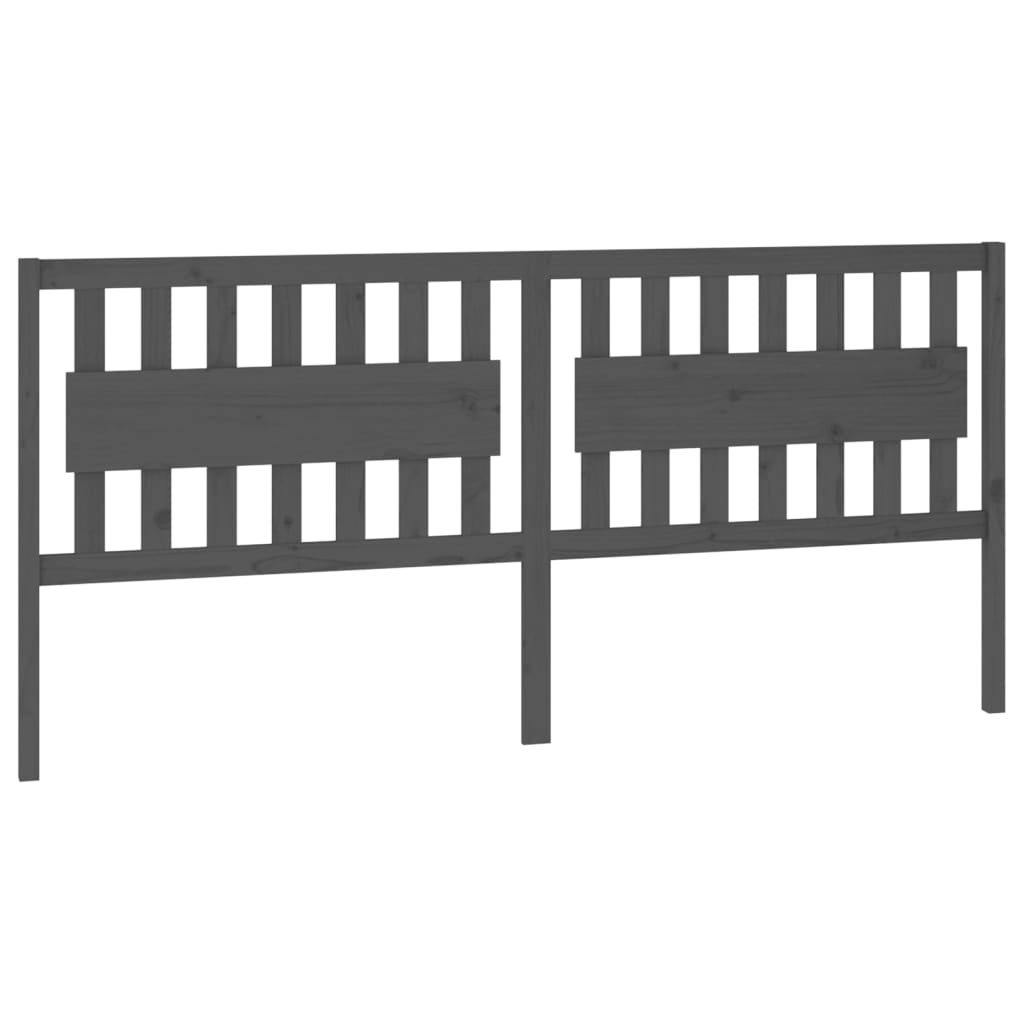 Uzglavlje za krevet sivo 205,5 x 4 x 100 cm od masivne borovine